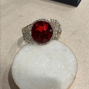 Radiant Red and Gold Women's Clamper Bracelet